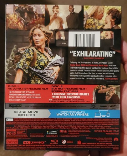 A QUIET PLACE PART 2 II 2020 4K UHD + BLU-RAY + SLIPCOVER NO DIGITAL RARE OOP - Picture 3 of 8