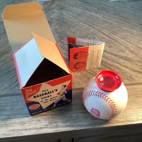 1948 Vis-Ed Baseball Viewer & Box & Cleve. Indians Magic Dial Boudreau & Hegan