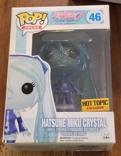 Funko Pop Rocks Hatsune Miku Crystal #46 Exclusive Glitter Hot Topic Figure