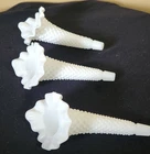 Vintage Fenton Milk Glass Hobnail Epergne Replacement White Horn  Set Of 3