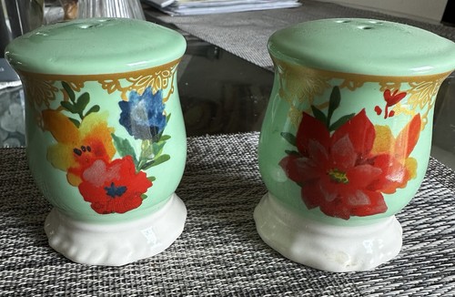 Set Of Pioneer Woman Winter Bouquet Salt And Pepper Shakers