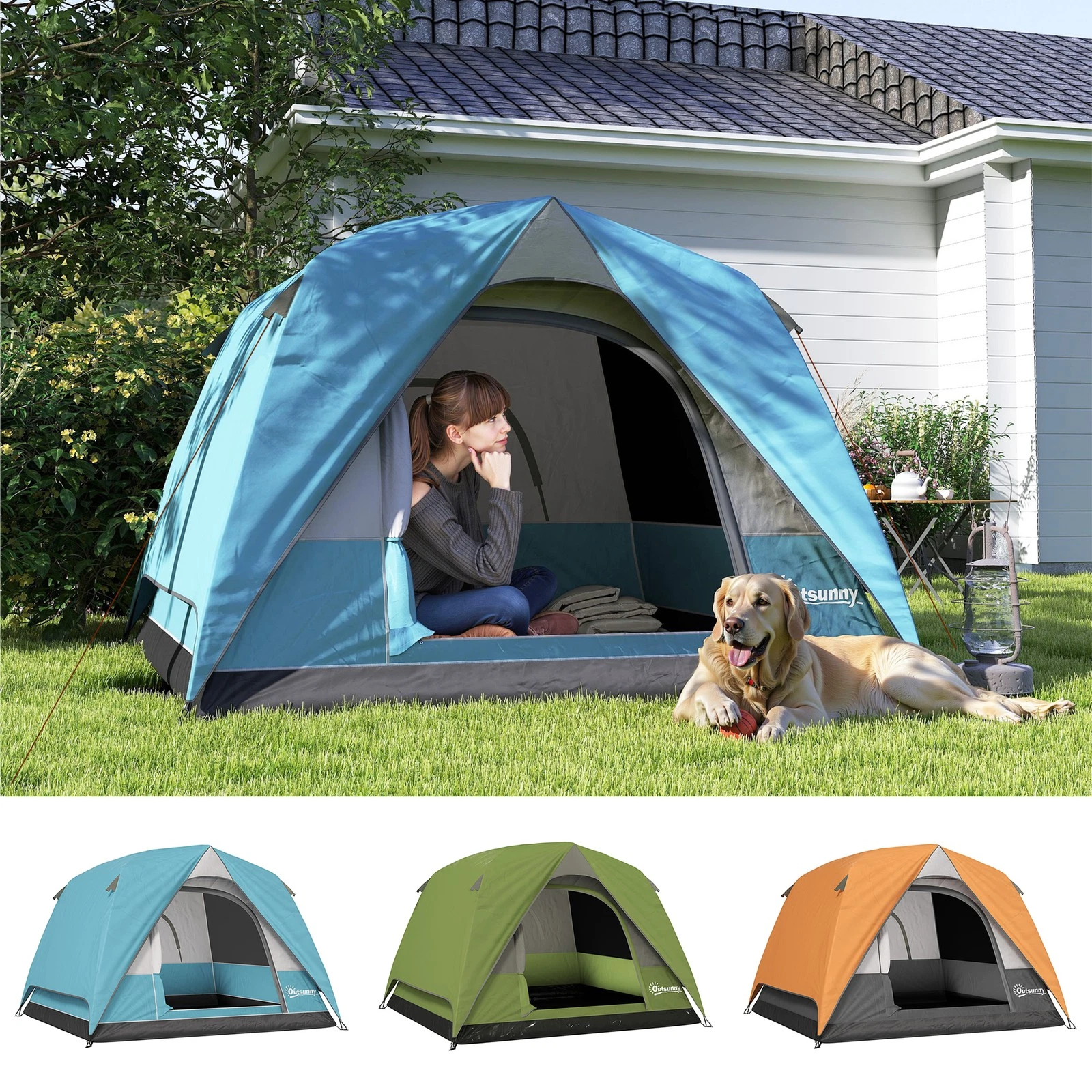 4 Man Tent, Waterproof Tent, Dome Camping Tent Refurbished