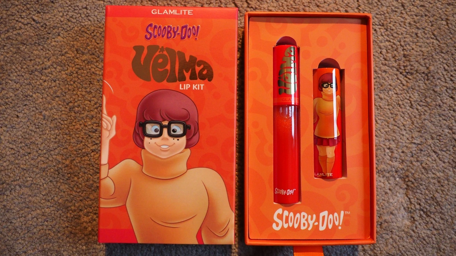 Glamlite Scooby Doo Velma Lip Kit New (Lipstick and Lip Gloss Set)