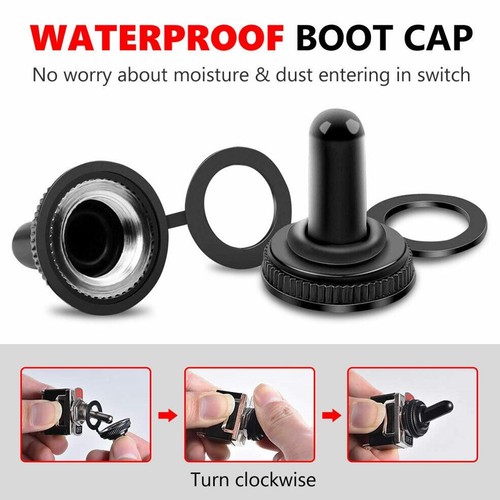 SPST Toggle Switch 12V ON OFF Waterproof Car Flick Dash Light Switch Boat 5x - Picture 10 of 12