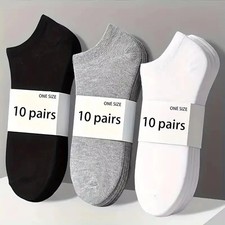 5/10 Pairs Unisex Ankle Socks Breathable Lightweight Athletic Sports Casual Sock