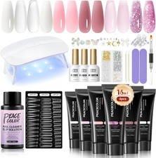 Kit Unghie Gel Completo Set Unghie Gel Ricostruzione 6 Colori Nudo Bianco Traspa