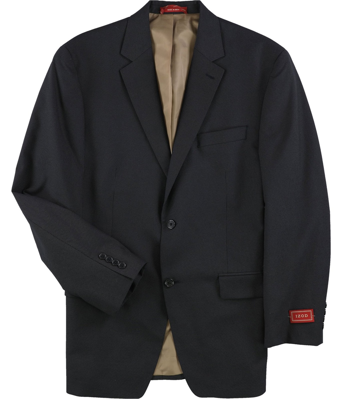 Мужской блейзер-пиджак IZOD в тонкую полоску на двух пуговицах, синий, обычный размер 42