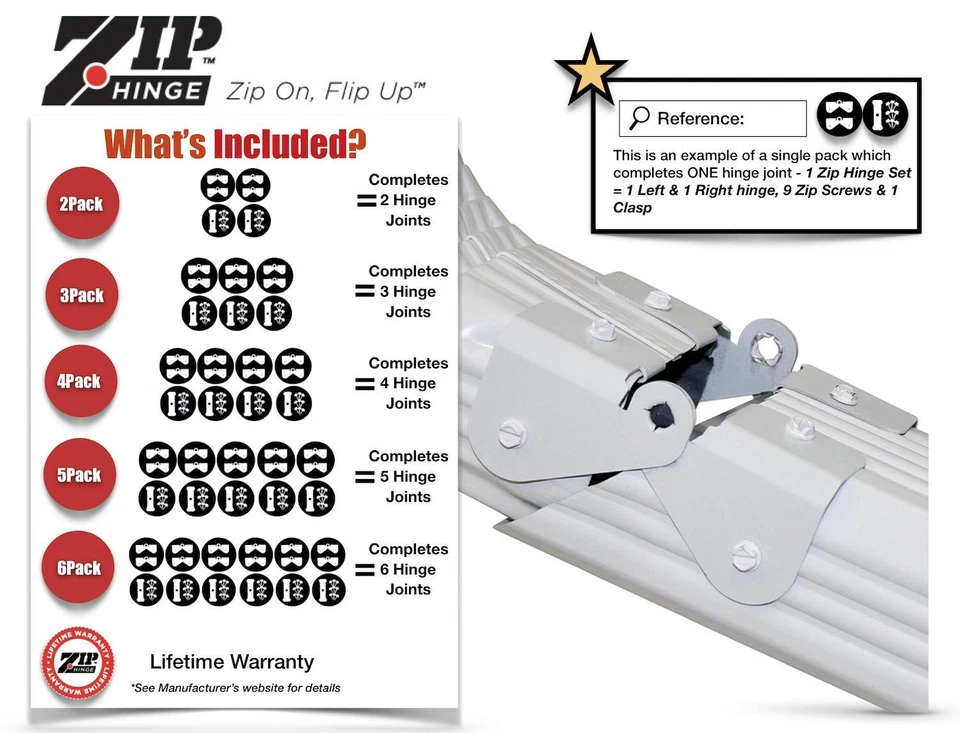 - 3 Pack | 2-6 Pack Set Downspout Gutter Hinge - Fits 2x3, 3x4, 5 inch, 6 inc... - Image 3 of 4