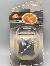 New Shock Doctor Mouth Guard Case Gold Ans Black Heavy Duty w Clip On Football