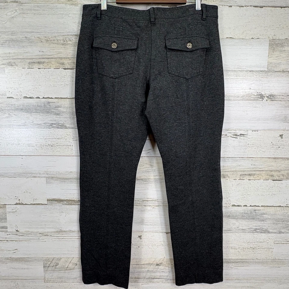 Pantalones elásticos de pierna ajustada gris carrera 14R White House Black Market Foto 2 de 4