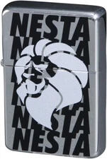 DEVIN Nesta Logo Lion Silver Oil Lighter Gold Insert Made in Japan NEW