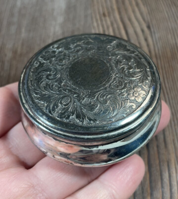 Silver Plate Powder pill trinket box ITALY HONEY BEE