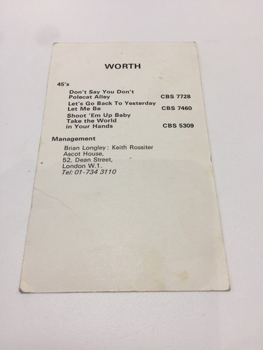Worth - Promotional Card Signed By The Band - Imagen 2 de 2