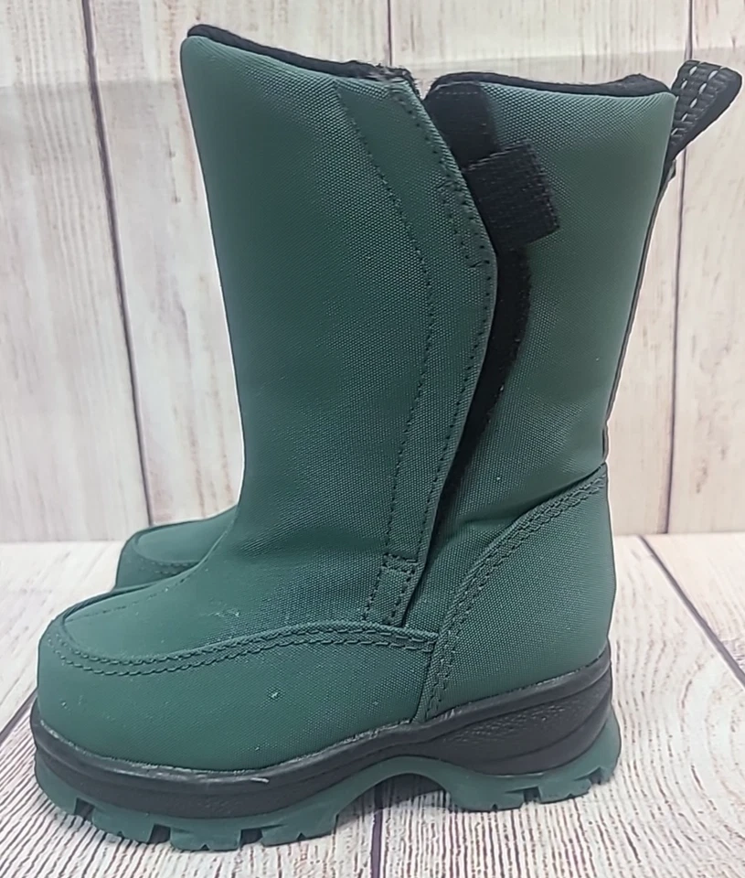 Lands End зимние Flurry снег ботинки ребенка ясельного возраста размер 6 зеленый изолированный - Изображение 4 из 4