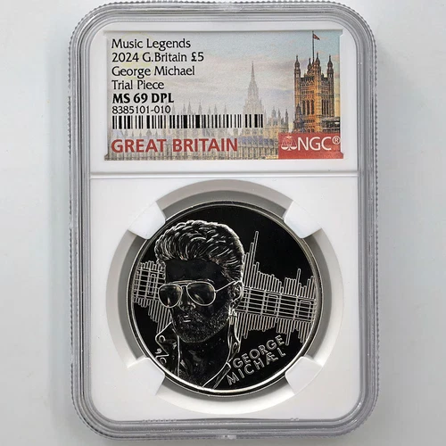 2024 Great Britain George Michael Copper-Nickel Coin NGC MS 69 DPL Trial Piece!