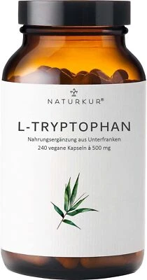 Naturkur® L-Tryptophan 500 mg - 240 Kapseln im Apothekerglas Vegan