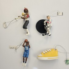 Christmas Ornament Lot 4 Different Basketball Baseball Hockey NEW