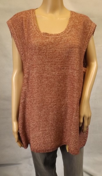 Ulla Popken ~ 46+ 46/48 ~ Rot Melange ~ Pullunder Pullover Lagenlook äRmellos-image