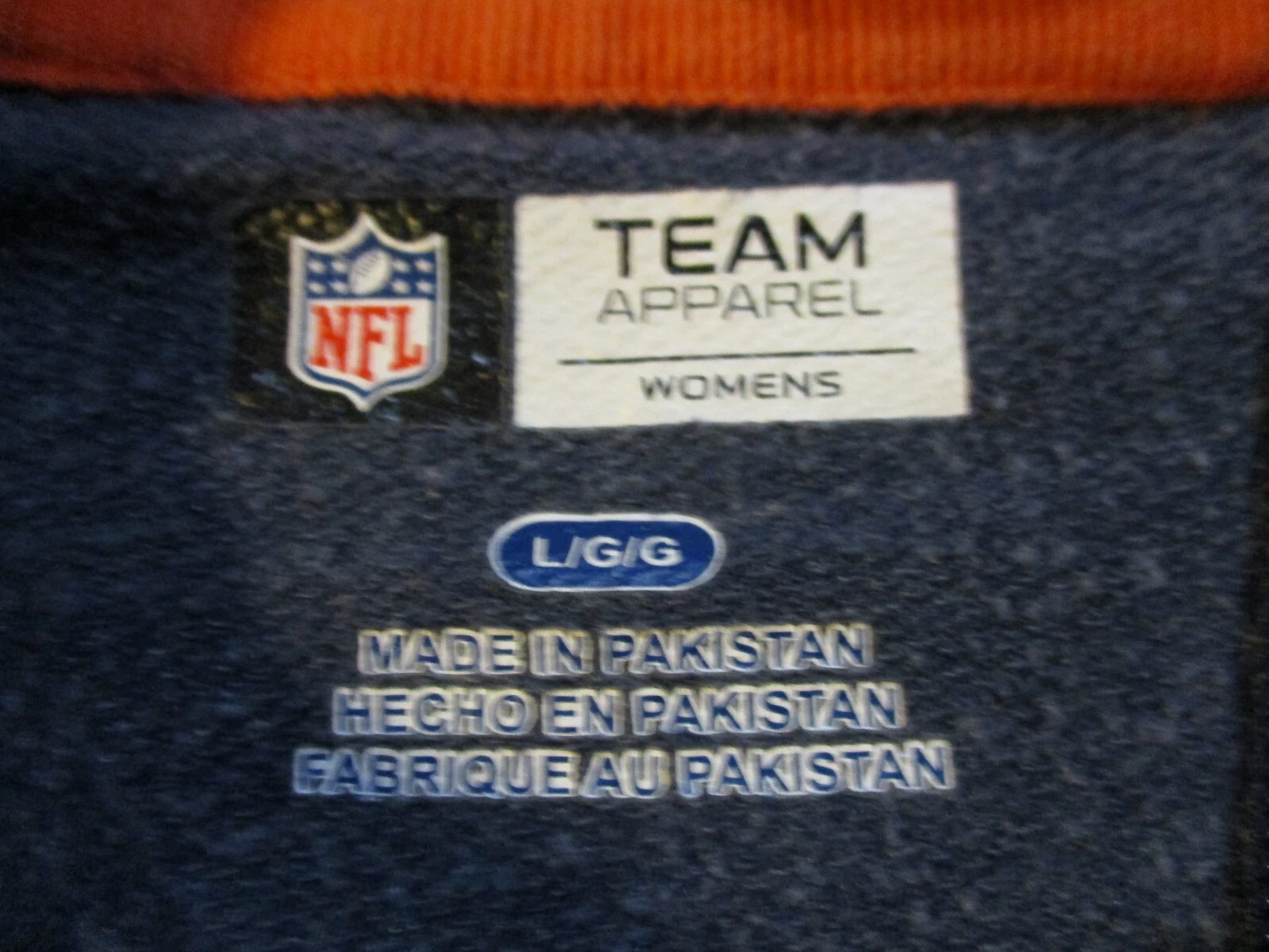 VETEMENTS FELPA CON CAPPUCCIO CHICAGO BEARS GLITTER EFFETTO INVECCHIATO FULL ZIP DONNA LG HOODIE