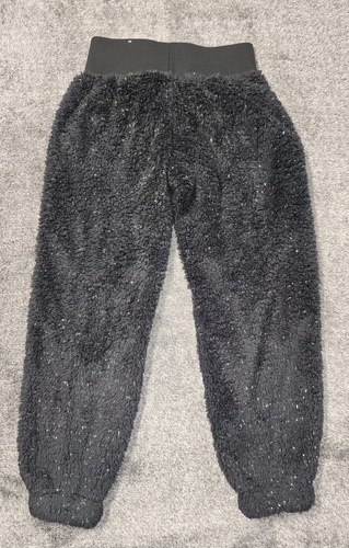 Justice Girls Black Silver Jsport Sherpa Pant, Size S 7/8 - Picture 2 of 4
