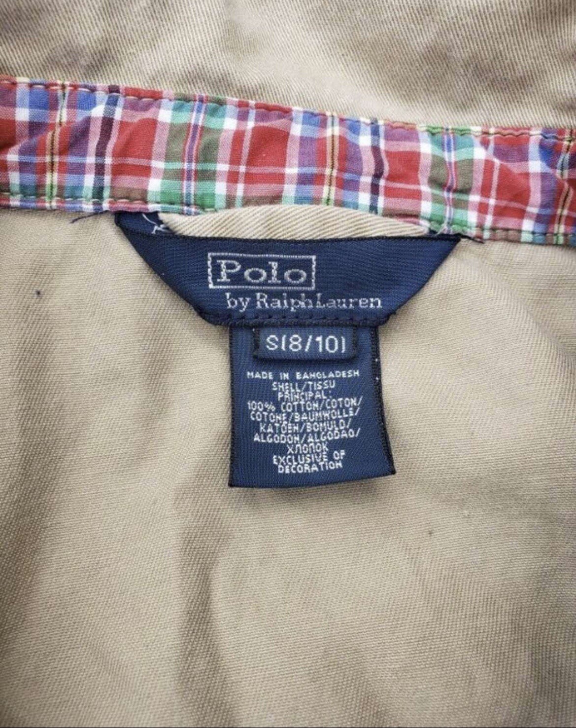 Youth Ralph Lauren Polo Khaki Zip Up Classic Jacket Small . Blue Pony Horse