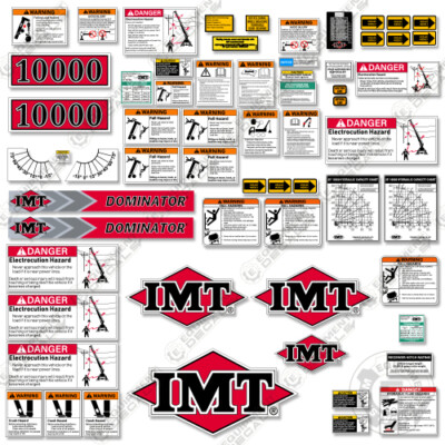 Fits IMT 10000 Decal Kit (25 FT) Boom Truck Safety Stickers - 7-Year 3M Vinyl!