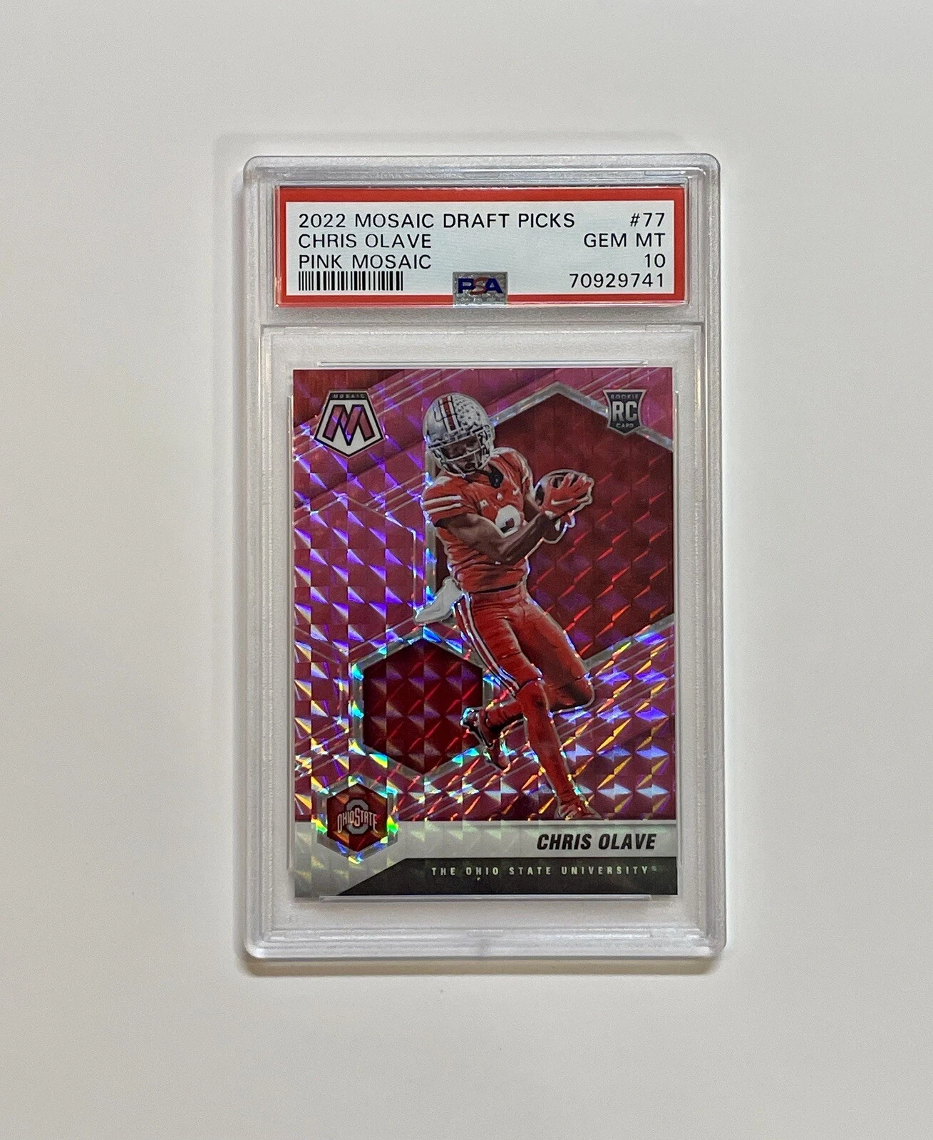 Chris Olave Panini Mosaic Draft Picks #77 Pink Mosaic