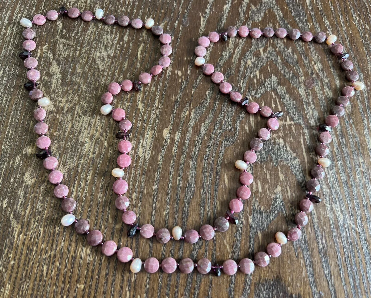 Rhodonite bead hotsell necklace