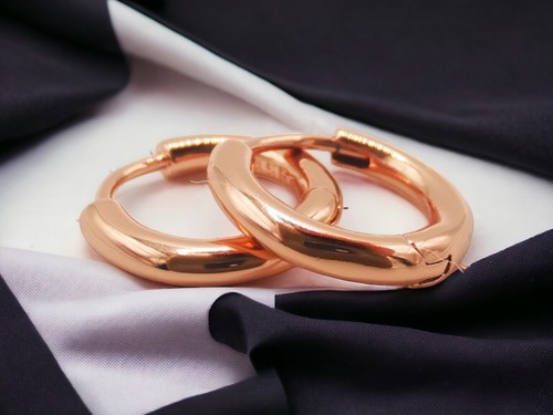 585 Gold Ohrringe Damen Echtgold gefüllt Huggie Creolen Schmuck Geschenkbox NEU