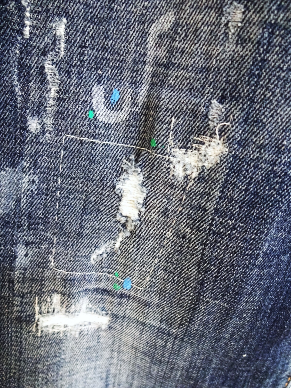 DSQUARED2 DISTRESSED LOW RISE JEANS WITH WHITE BLUE GREEN PAINT SPOTS 44 = 29 image 8