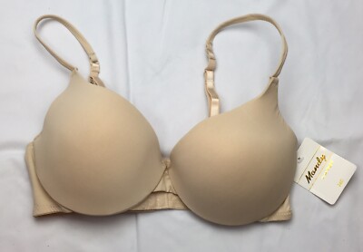 Mandy Women s Bra 34 D Beige Push Up Underwire Padded Thin Straps T Shirt Flaw