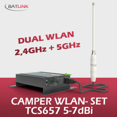 WLAN-Camper-SET TravelConnector-TCS657 DUAL 2,4GHz 5GHz Outdoor Camper-WiFi 12V