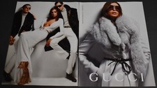 2004 Print Ad Sexy Heels Long Legs Lady Brunette Gucci Dress Coat Feminine Art L