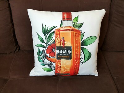 1x Beefeater Blutorange Gin Kissenbezug Kissenhülle 18'' 45x45cm Party Geschenk