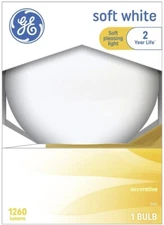 GE 49781 Soft White 100 Watt 5 Inch Decorative Medium Base Globe Light Bulb