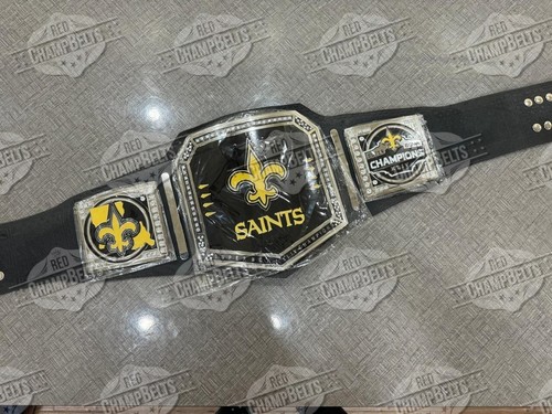 New Orleans Saints NFL Championship Belt Adult Size 2mm Brass - Picture 5 of 6