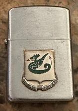 VTG 1950s 37th ARMOR REGIMENT UNIT CREST USAMM WELLINGTON WIND PROOF LIGHTER