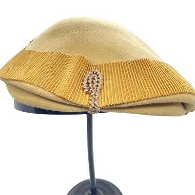 Mushroom Hat Vintage Clover Lane Womens Tan Felted Fur  display picture 2