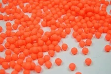 Pkg of 100 ORANGE Round SOFT or HARD Glow in the Dark Beads for Crafts / Fishing