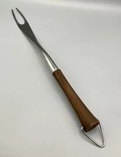 Wolfgang Puck 17” Hard Wood Handled Stainless Steel Grill Fork Barbecue Tool