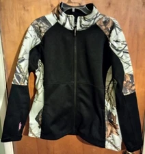 Mossy Oak Yukon Gear Women's Jacket  | Fleece Jacket Black Camo Size Large EUC