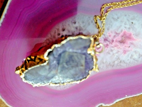 VINTAGE ITALIEN VERMEIL GOLD AUF 925 24"x 1mm HALSKETTE 3 GRAMM & AMETHYST ANHÄNGER - Bild 6 von 6