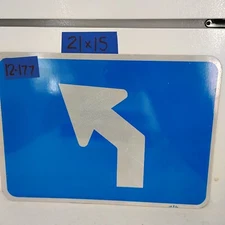 Authentic Traffic Highway Road Street Arrow Sign 45 Degree Left 21" X 15" 12-177