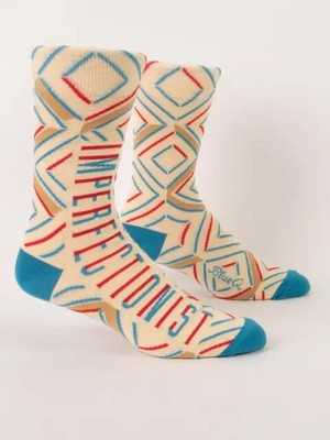 Blue Q Men's Crew sock.  '' Imperfectionst '' ~ Shoe Size: 7-12 New.