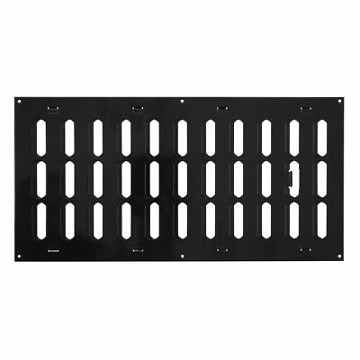 Schwarz Metall Lüftungsgitter 400 mm x 200 mm mit Rolladen Flach Lamellen Kanal Abdeckung