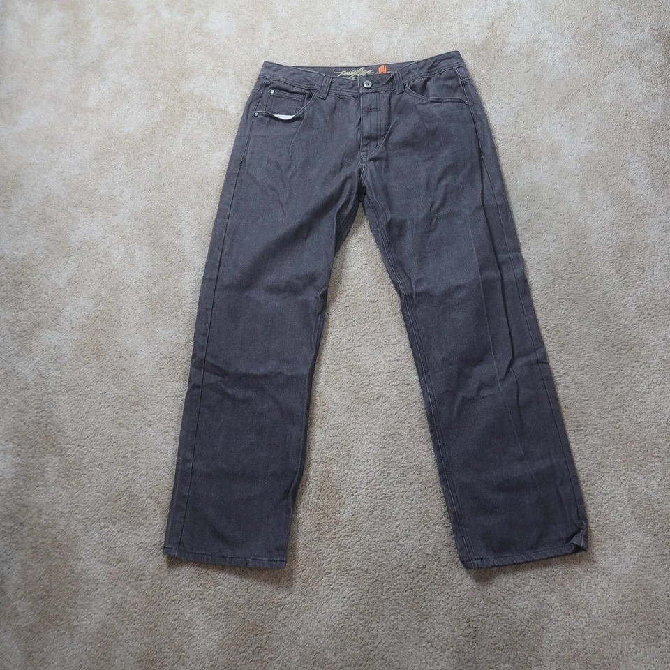 Vintage Y2K Miskeen Jeans Men 36x32 Embossed Baggy Skater Grunge Hip Hop Denim - Image 2 of 4