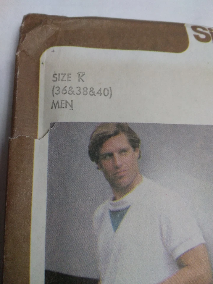 Jogging Sweatsuit Track Shorts Mens 36 38 40 Simplicity 9414 Sewing Pattern 80s - Image 3 of 4