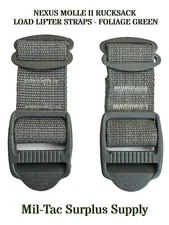 GENUINE MILITARY ISSUE NEXUS MOLLE II RUCKSACK LOAD LIFTER STRAPS - FOLIAGE