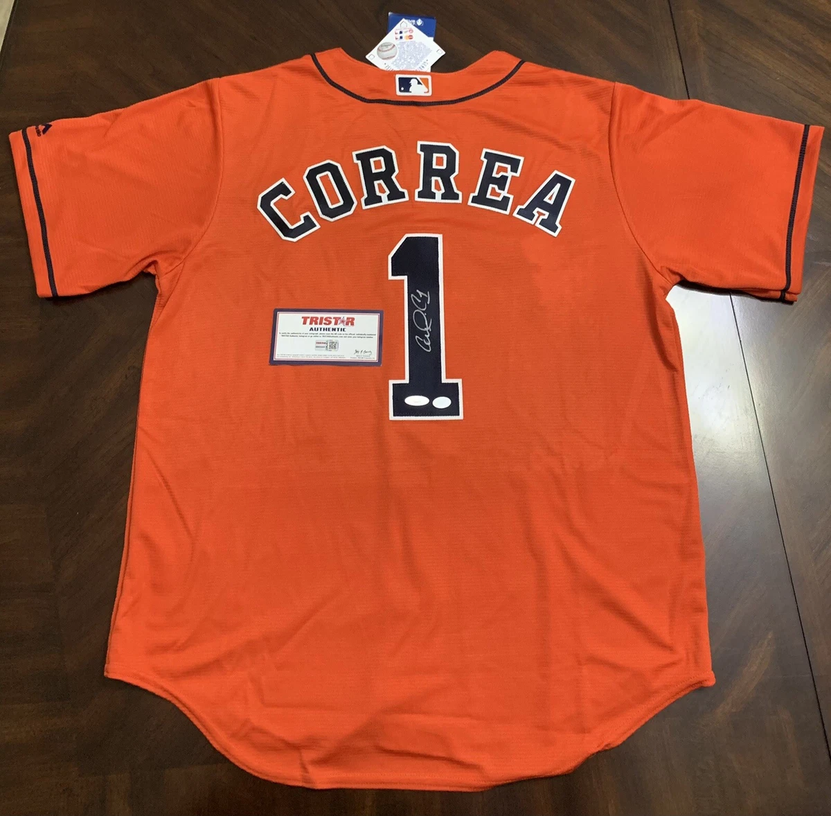 AUTHENTIC CARLOS CORREA ASTROS SIGNED AUTOGRAPH JERSEY CERTIFIED AUTO  HOUSTON #1