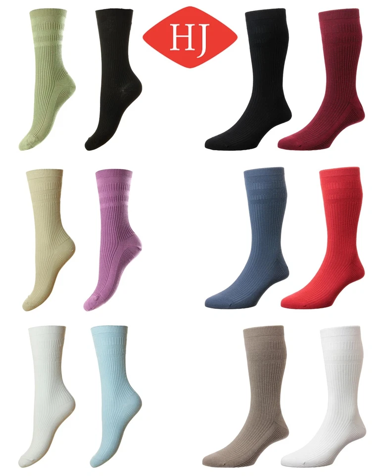 HJ Hall Cotton Softop Socks Mens Womens Non Elastic Loose Top Dress Sock